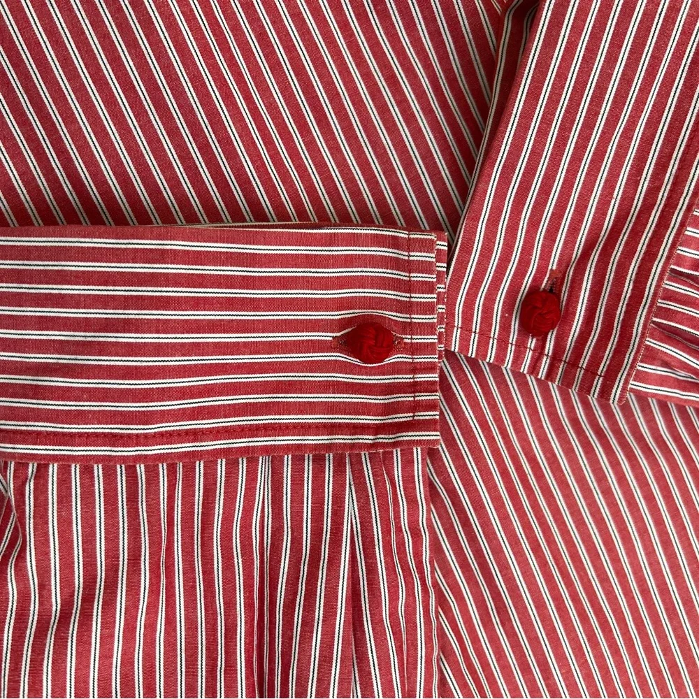 Talbots Women's Blouse Striped Buttons Shirt Top Size 12 French Cuffs Links LS - Picture 7 of 16